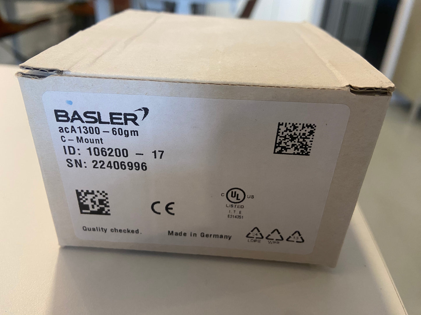 Cámara GigE Basler ACA1300-60GM
