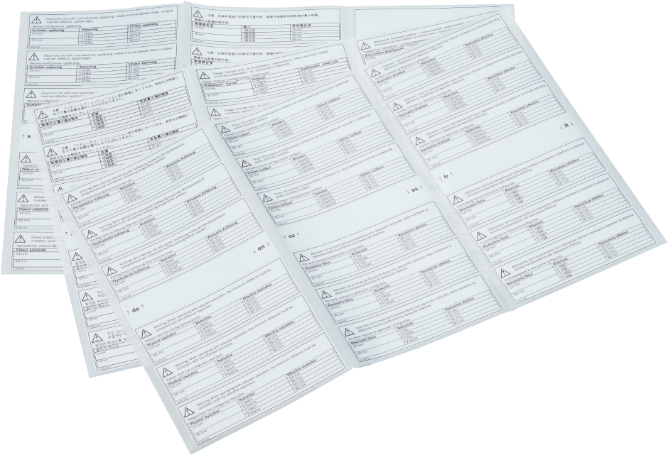 Conjunto de etiquetas Sick, resolución efectiva (2101711)