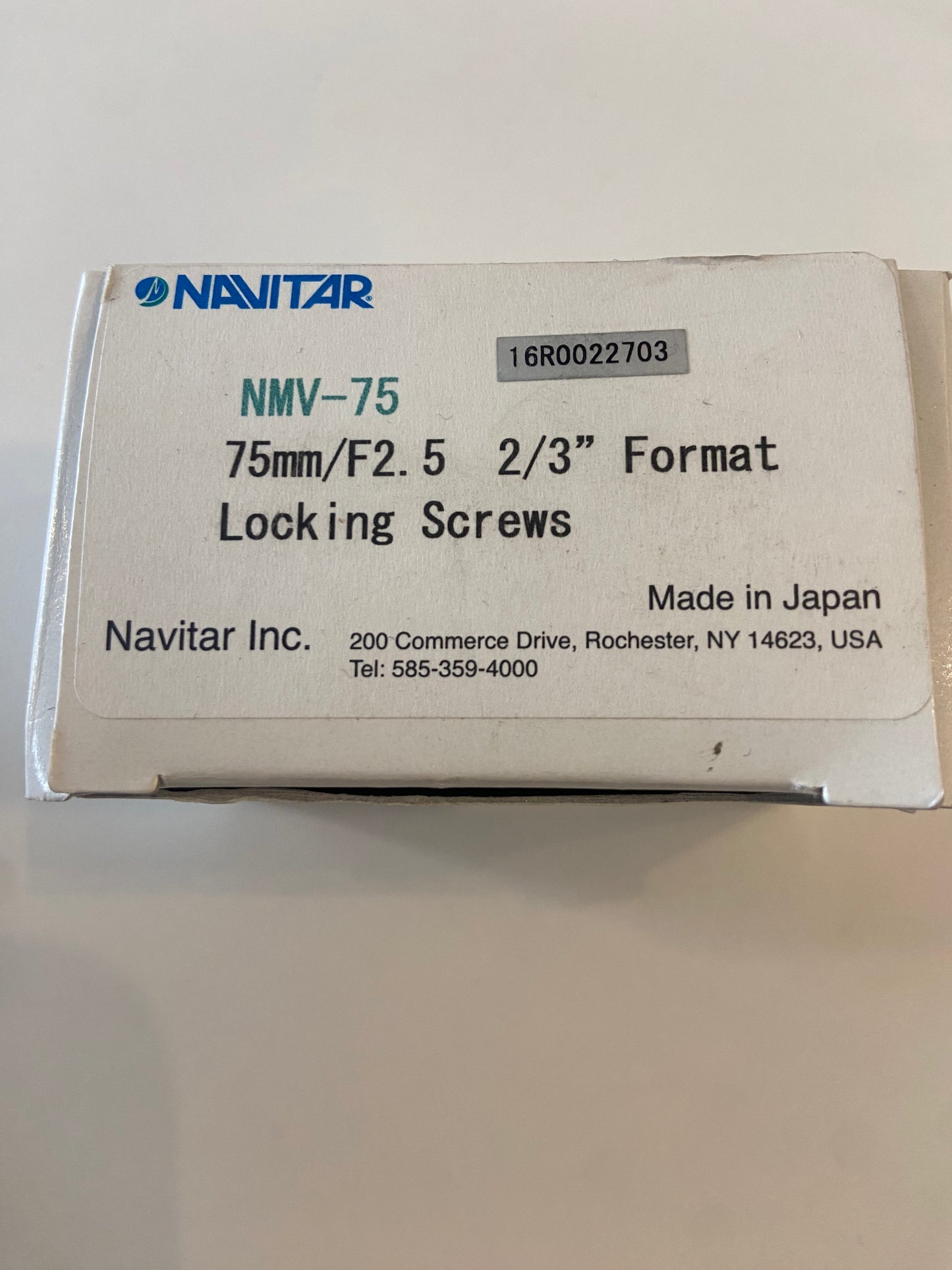 Navitar NMV-75 Lens Format Locking Screws 75mm/F2.5 2/3"