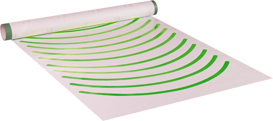 Sick ADH. TAPE,PVC BOW      500MM NEON GREEN (5346005)